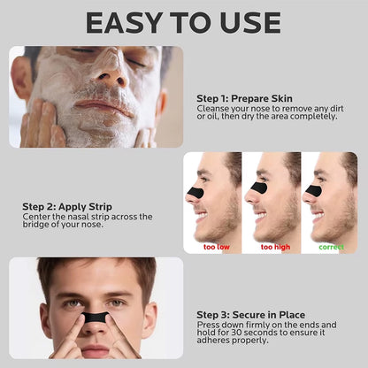 Nasal Strips for Snoring Nasal Patch Correction Physical Expansion Breathable Nasal Patch Better Sleep Anti-Snoring Nasal Strip